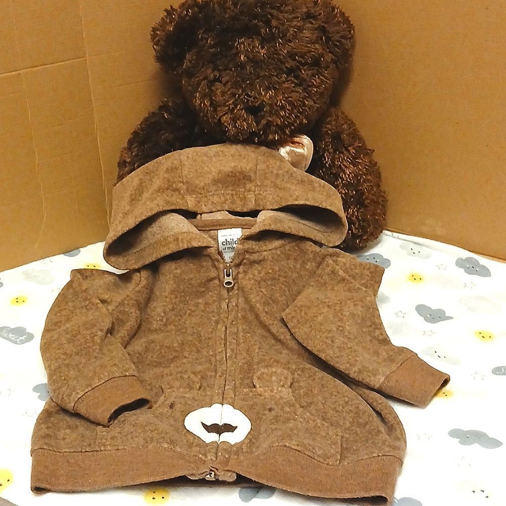 🕳🩷CHILD OF MINE Boys 18M Hooded Sweatshirt Jacket. Brown